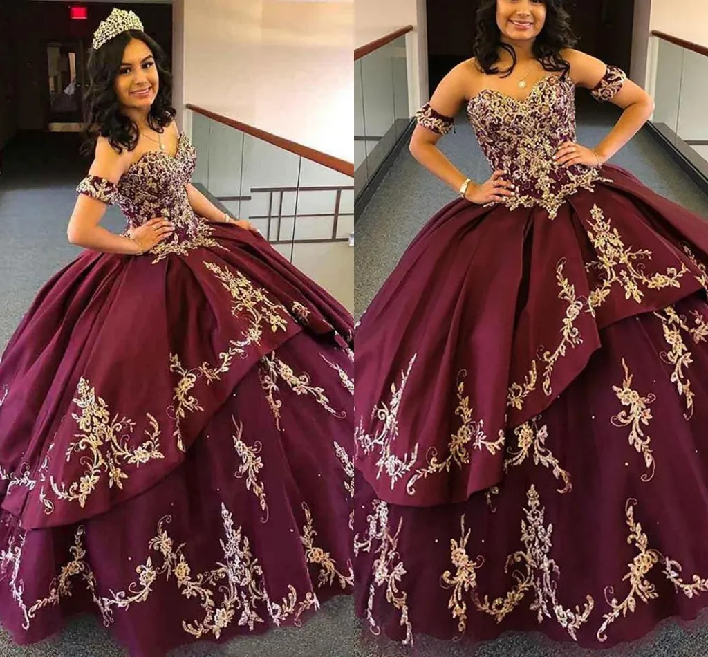 maroon quinceanera dresses