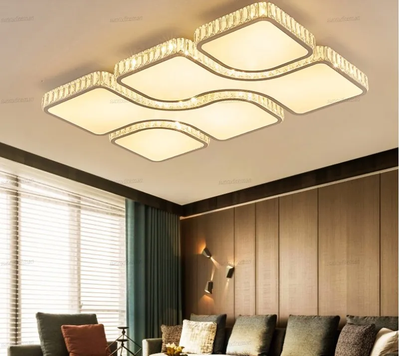 LED-kristallen plafondlamp eenvoudige moderne sfeer rechthoekige kristallen lamp Nordic kamer slaapkamer woonkamer verlichting