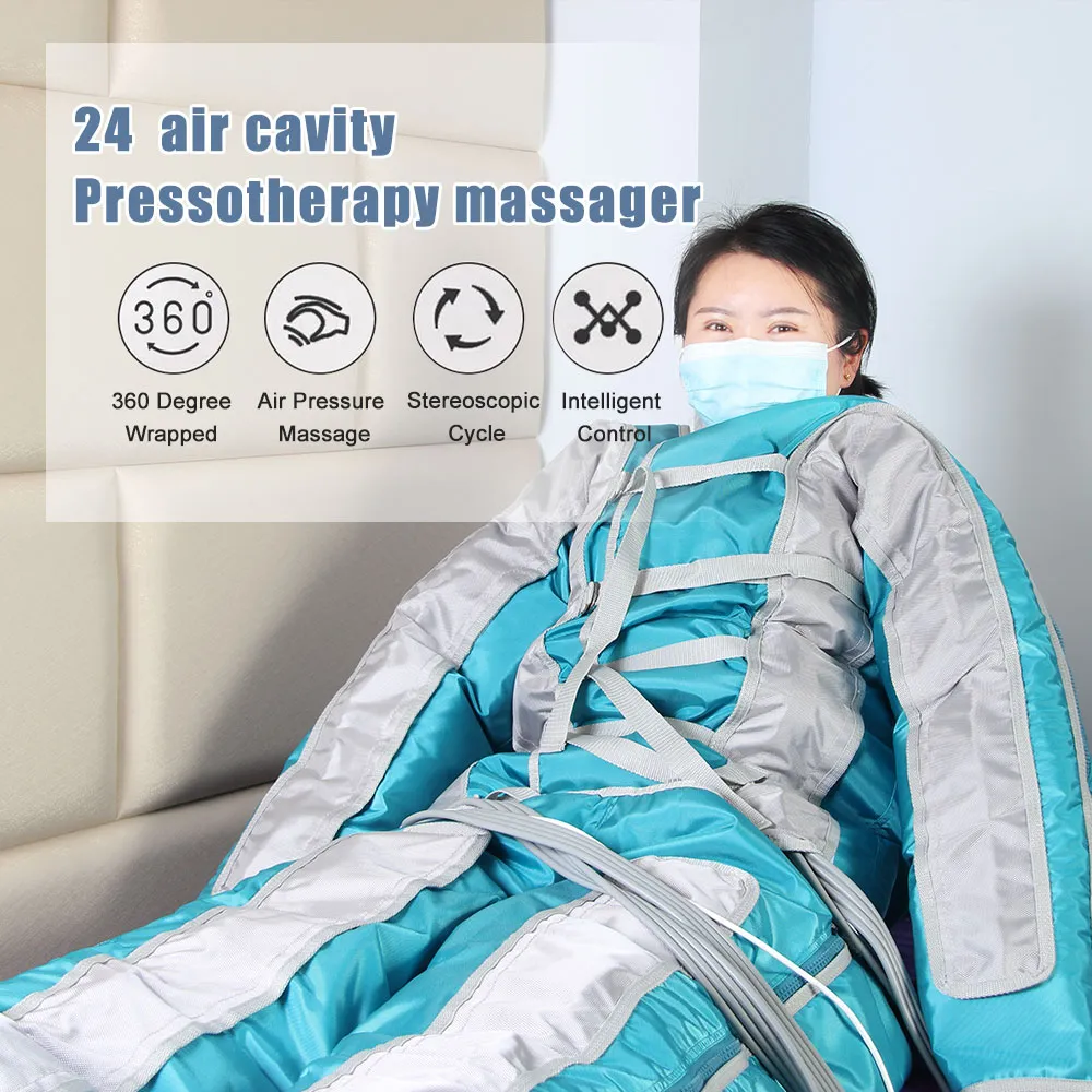Pressotherapy Hava Sıkıştırma Tam Vücut Zayıflama Masajı Titreşim Kızılötesi Terapi Lenfatik Drenaj Pnömatik Hava Dalga Basınç Vücut Şekli Spa Makinesi