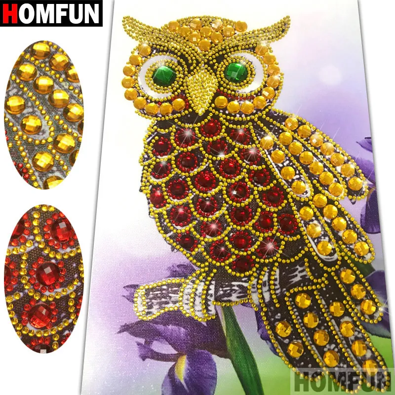 HOMFUN 5D Special Shaped Diamond Painting Owl Handicraft Needlework 3d Drill 5D DIY Embroidery Cartoon Animal Gift 20x30cm 201202