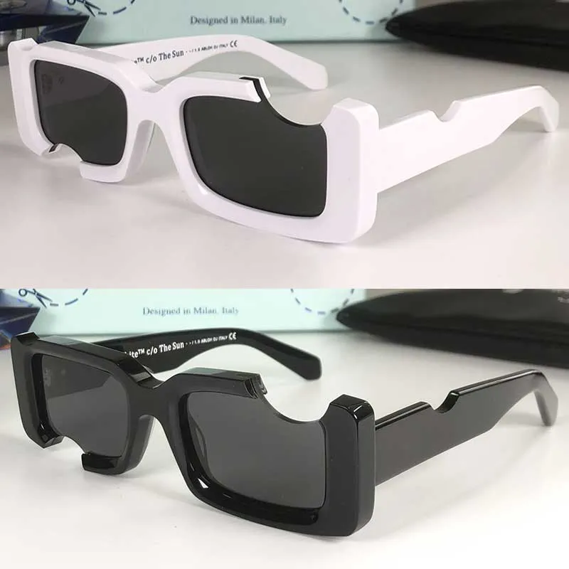 Square Classic Fashion OW40006 Sunglasses Polycarbonate Plate Notch Frame  40006 Sunglasses Men And Women White Sun Glasses With Original Box From  39,02 €