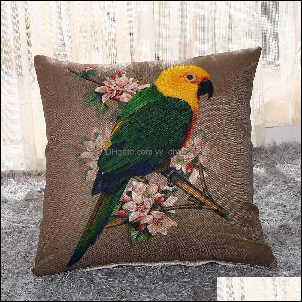 Parrot Animal Pattern Pillowcase Decorative Pillows For Sofa Seat Cushion Cover Festival Pillow Case Office Home decor