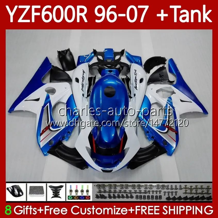 هيكل السيارة ل Yamaha YZF600R Thundercat YZF-600R YZF600 R CC 600R 86NO.177 YZF600-R 1996 1997 1998 1999 2000 2001 600cc 2002 2005 2005 2005 2007 Fairing Light Blue Blk