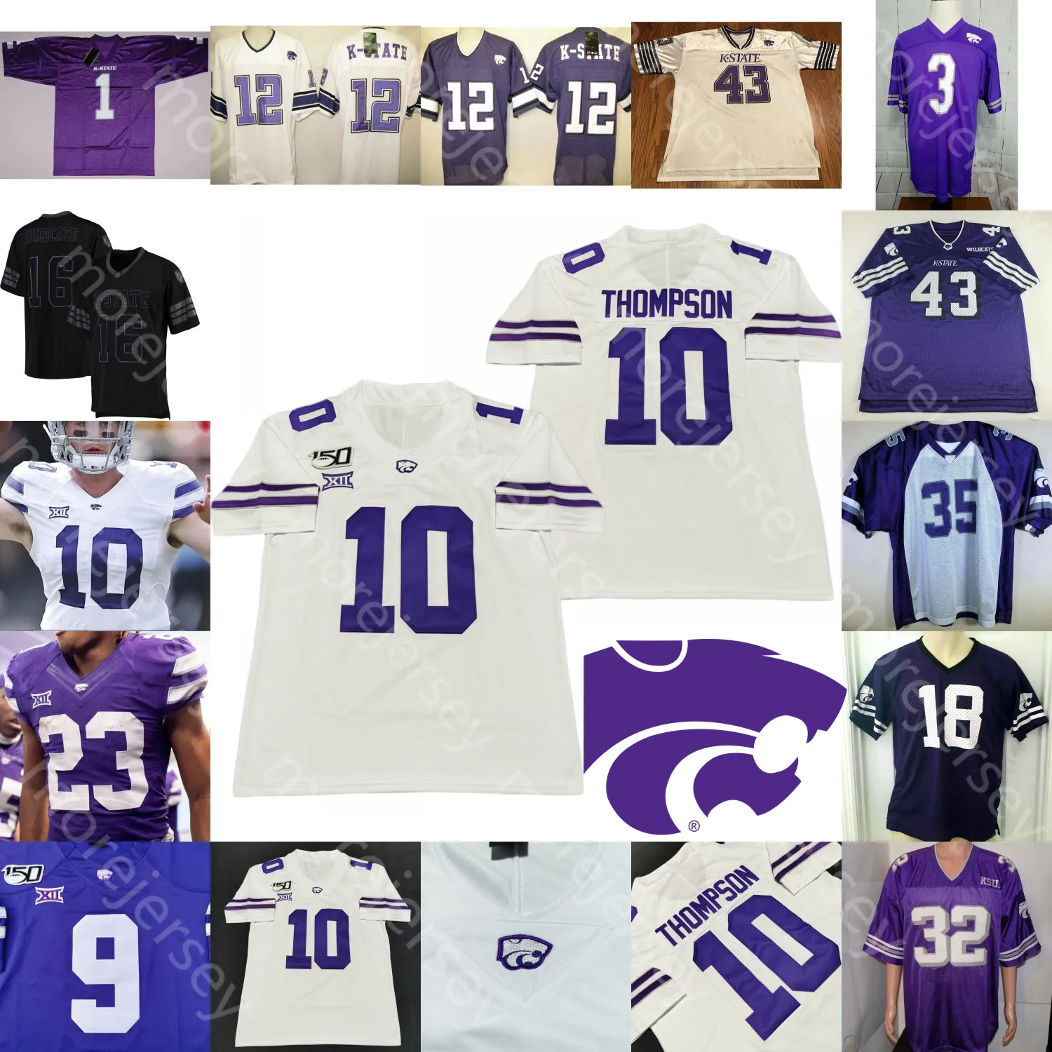 Custom Kansas State Wildcats KSU Camiseta de fútbol NCAA College Vaughn Taylor Briley Moore Eli Huggins Thompson Gilbert Schoen Knowles Hubert