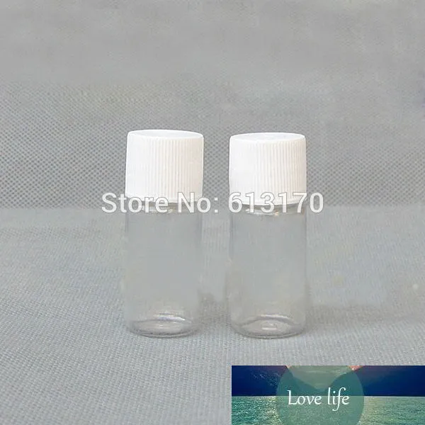 100 pcs / lote 8g 8ml mini garrafa de plástico com tampa de parafuso branco pequeno recipiente de plástico amostras de amostras grátis shippping