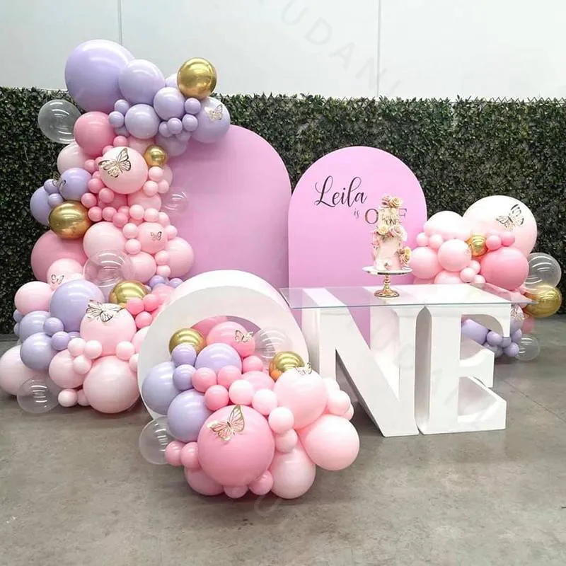 Partijdecoratie 186 stks Roze Purpere Boog Garland Kit Ballon Set voor Verjaardag Bruiloft Baby Shower Valentine DIY Globos
