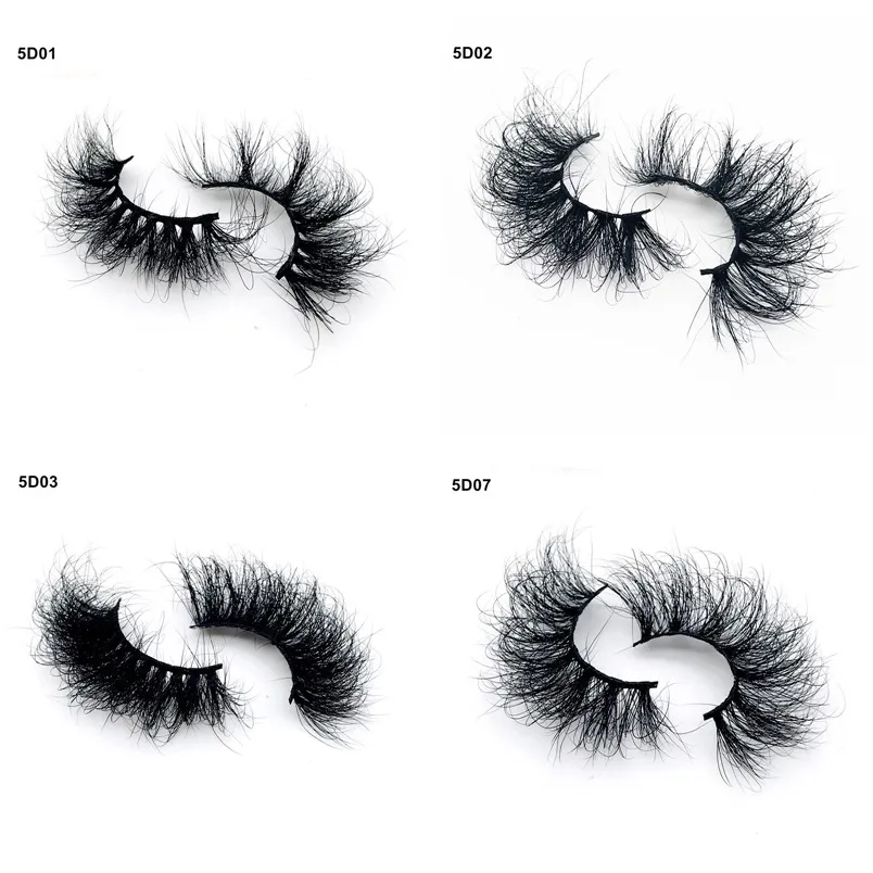 Fluffy 3D Vison Cils 25mm DramticFalse Cils Épais Longs Faux Cils Extension Maquillage Sans Cruauté bande flexible Lash