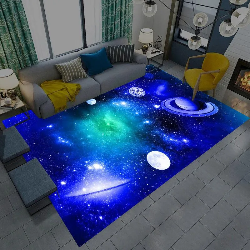 Carpets Starry Sky Carpet In The Living Room Rugs Illusion Rug Home Decoration Bedroom Mat Entrance Door Children Area