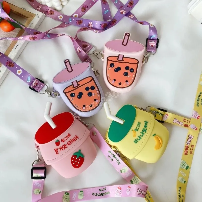 Cartoon Meisjes Baby Kleine Portemonnee Schoudertas Mode Silica Gel Kinderen Mini Crossbody Tassen Leuke Kindermunten Portemonnee Handtassen