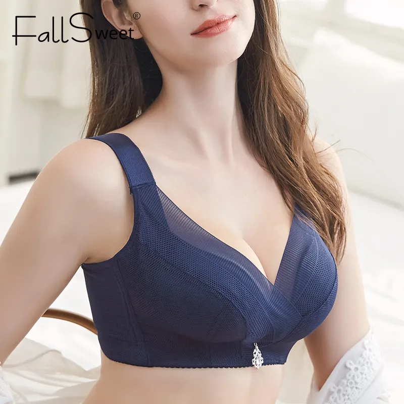 Fallsweet Push Up Bras for Women Sexy Lace Thin Cup Underwear