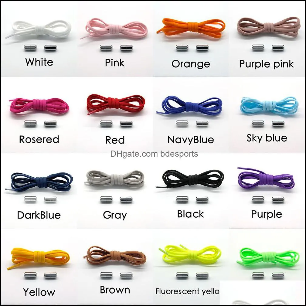 100CM Elastic Shoe Laces Round No Tie Shoelaces for Kids and Adult Sneakers Shoelace Quick Lazy Laces 16 Color Shoe Rope