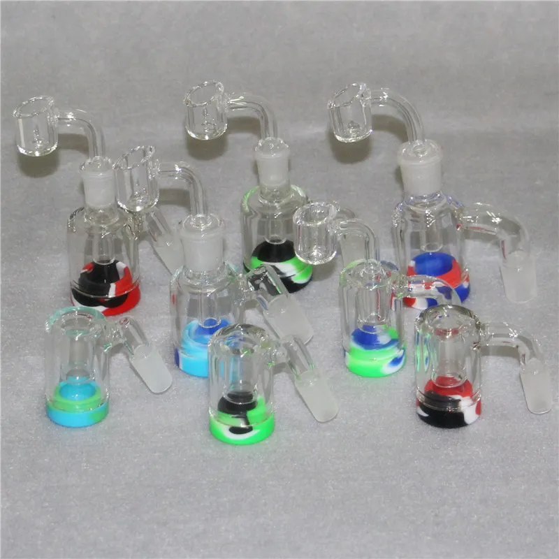 Cendriers en verre fumant de 14mm 18mm avec des bangers de quartz 45 à 90 degrés cendriers cendriers pour les plates-formes de Dab d'eau de Bongs d'huile