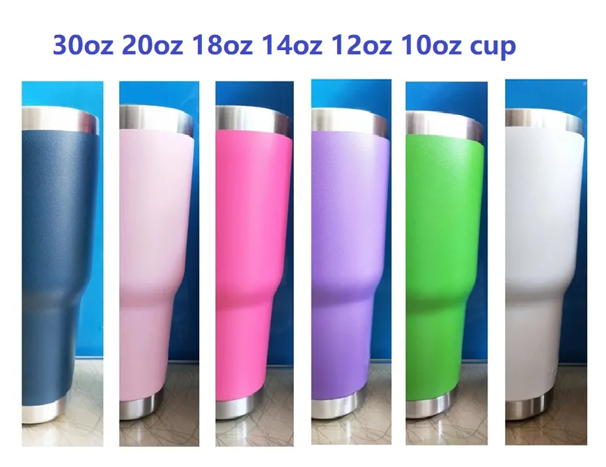 Personality Sublimation Blanks Cups 12oz 20oz 30oz de aço inoxidável tumbler vácuo caneca isolada com tampa DIY Gift Cup