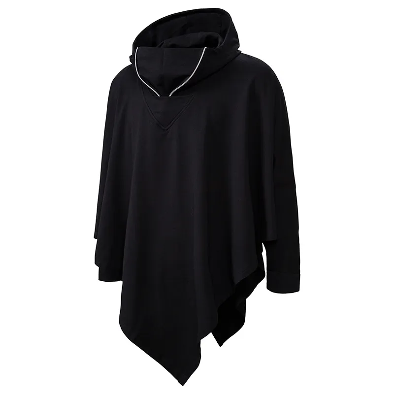 Unisex Casual Poncho con cappuccio Mantello Mantello Moda Cappotto Felpa con cappuccio Felpa Uomo Hip Hop Streetwear Felpa con cappuccio Pullover per uomo Sweat Homme 201113