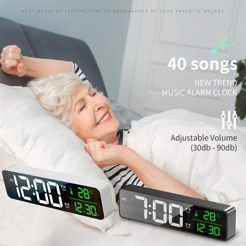 Reloj digital mesita 2025 noche
