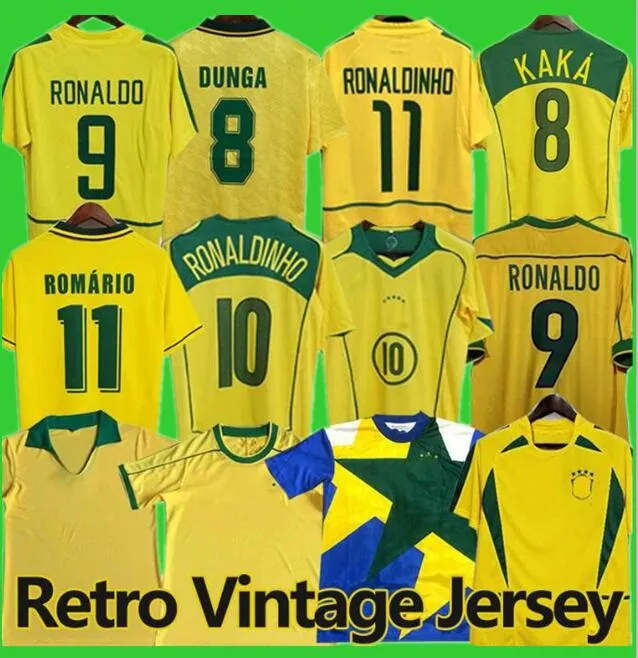 Brasil retro fotbollströjor Ronaldo 1957 85 88 91 93 94 98 00 02 04 0612 Ronaldinho KAKA R. CARLOS camisa de futebol Brasilien fotbollströja RIVALDO klassisk vintagetröja.