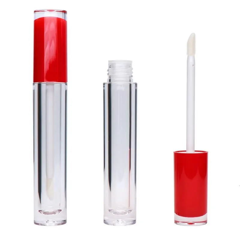 5ml Clear LipGloss Tubes Refillerbara flaskor med Big Brush Wand Läppstift Tube Foot Applicator för kvinnor Flickor Kosmetiska DIY Makeup LLF13007