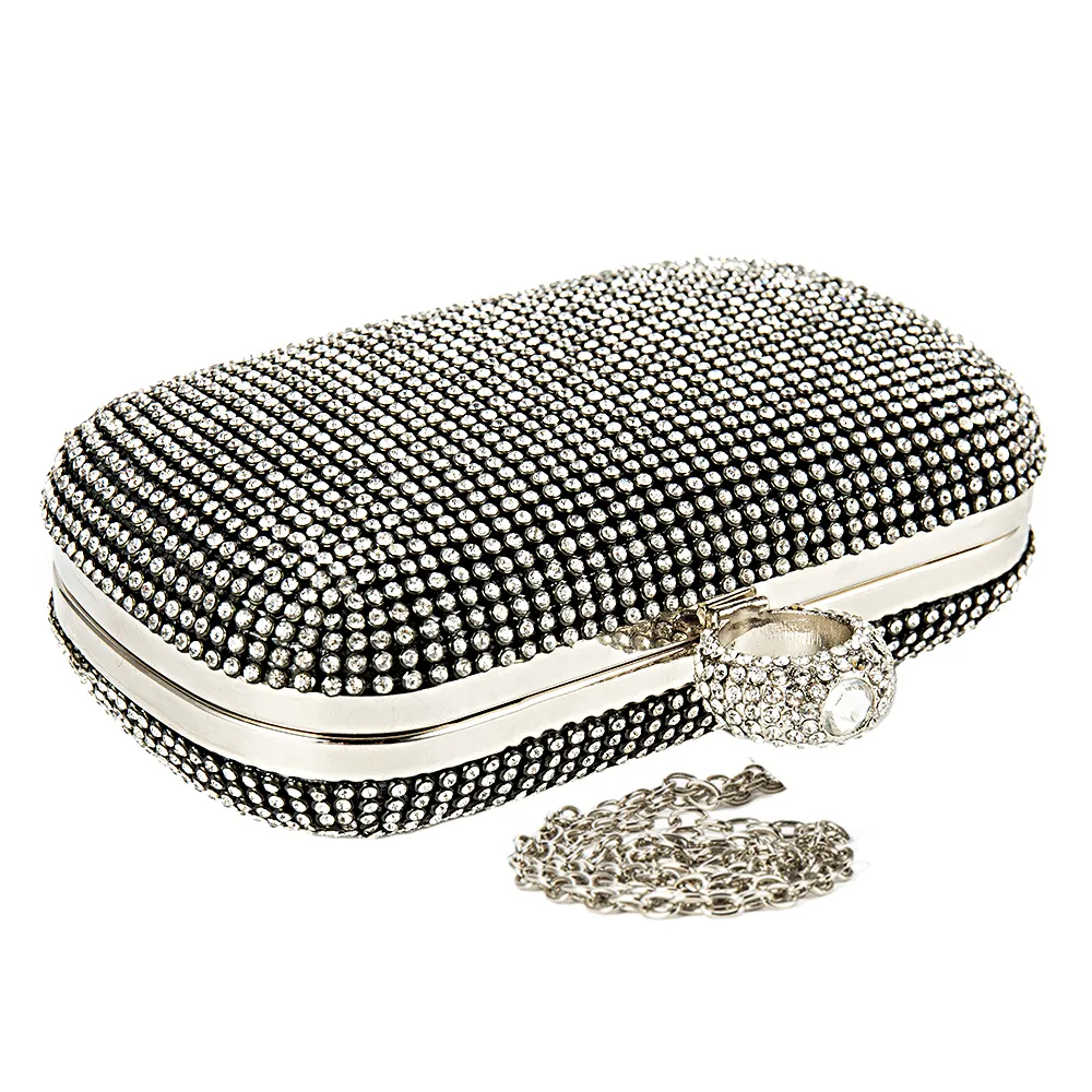 結婚式のためのチェーンショルダーの女性のハンドバッグ財布のイブニングバッグが付いている最新のクラッチバッグダイヤモンドスタッドQ1113