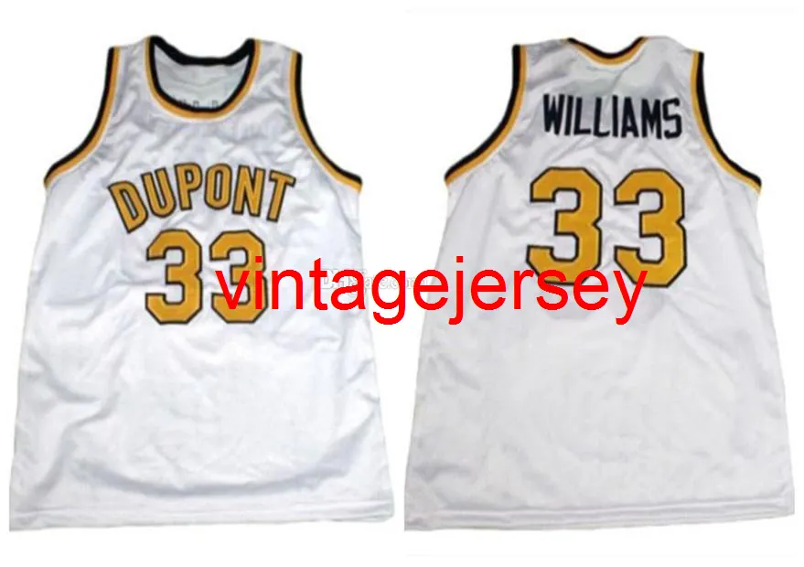 Jason Williams # 33 Dupont High School Retro Basketball Jersey Hombres cosidos personalizados Cualquier número Nombre Jerseys