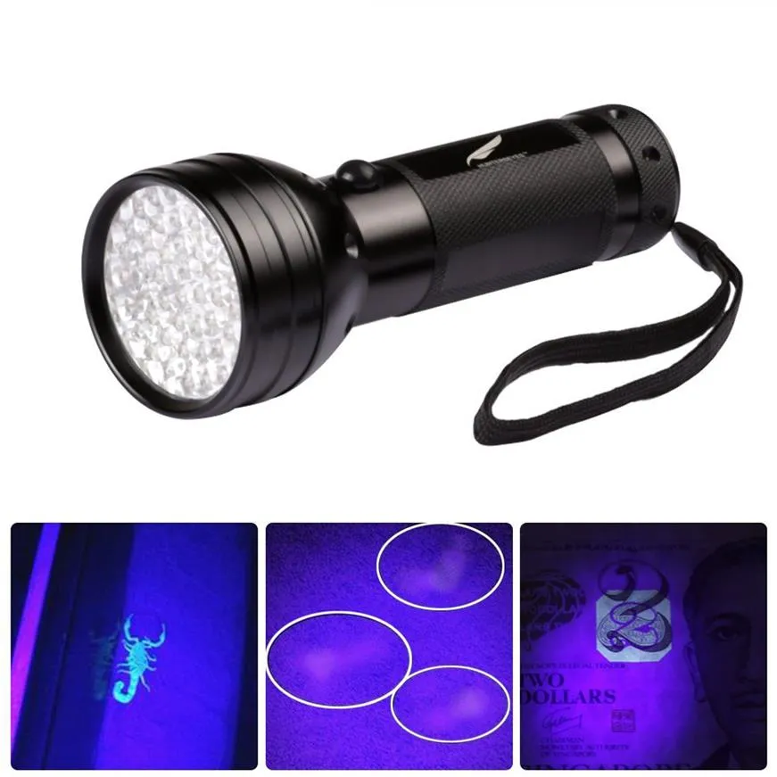 395nm 51 LED UV ultraviolett Taschenlampen Blacklight Fackel Licht Beleuchtung Lampe Aluminium shell302s