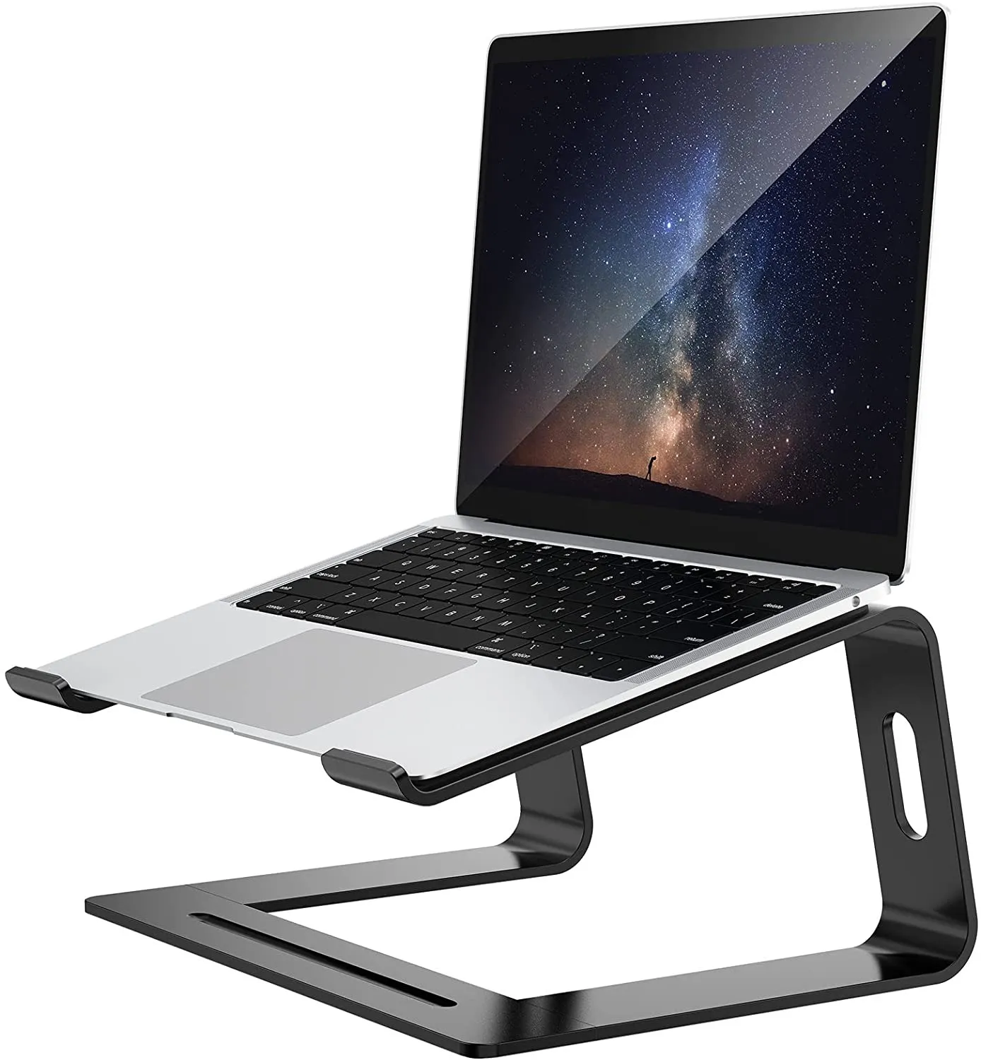 Stojak do laptopa, odpinany stojak komputerowy, ergonomiczny aluminiowy laptop stojak na biurko, uchwyt notatnika laptopa kompatybilny z Macbook Pro Air (czarny)