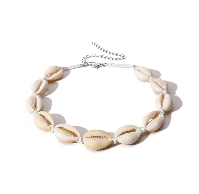 2022 Nouvelle chaîne de corde Colliers de coquillages naturels Mode Femme Boho Seashell Collier ras du cou Lady Summer Beach Party Bijoux Fille Sautoirs