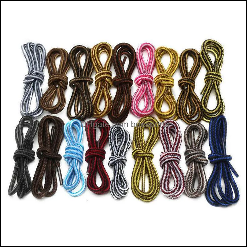 Striped 20 Pairs Shoelace Casual Round Polyester Martin Boots Shoelaces Outdoor Sport Sneaker Multisize Shoe String