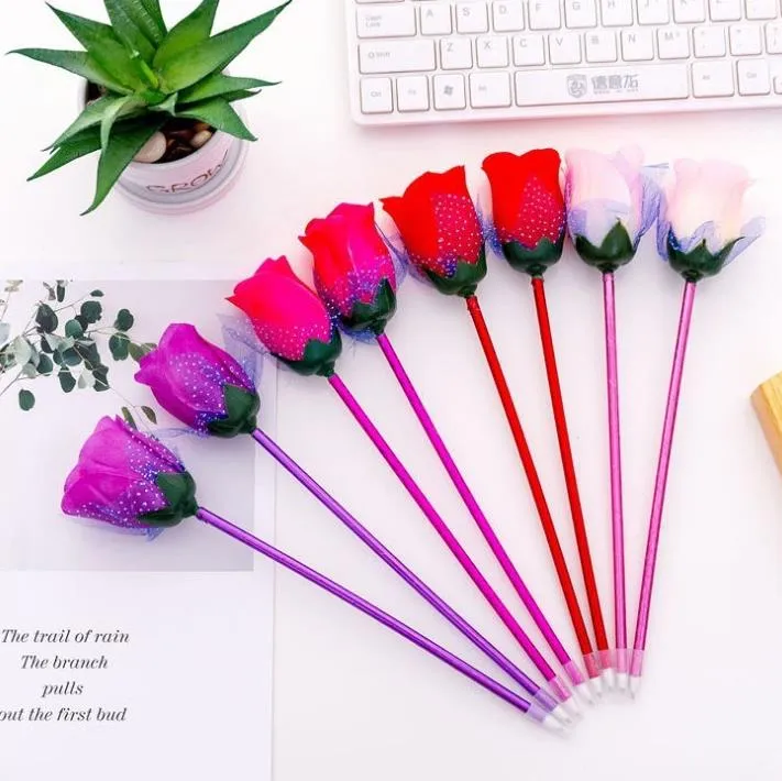 Creative Writing Gift Rose Ballpoint Pen New Hot Sale Valentine's Day Present Fashion School Office Supplies Gratis DHL Sn5029