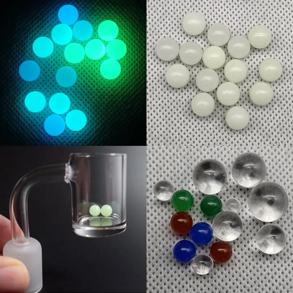 Quartz Terp Pearl Ball 4mm 6mm 8mm 10mm 12mm Fumo Luminoso Incandescente Blu Verde per banger Nail Dab Bong in vetro