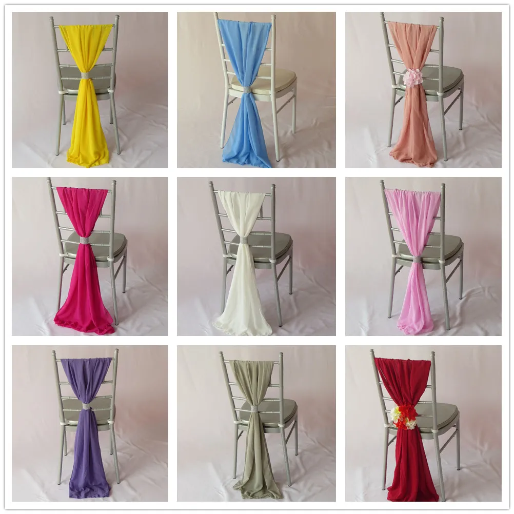 50st Chiffon -stol Sash Chiavari Chair Decoration Sashes for Wedding Birthday Party