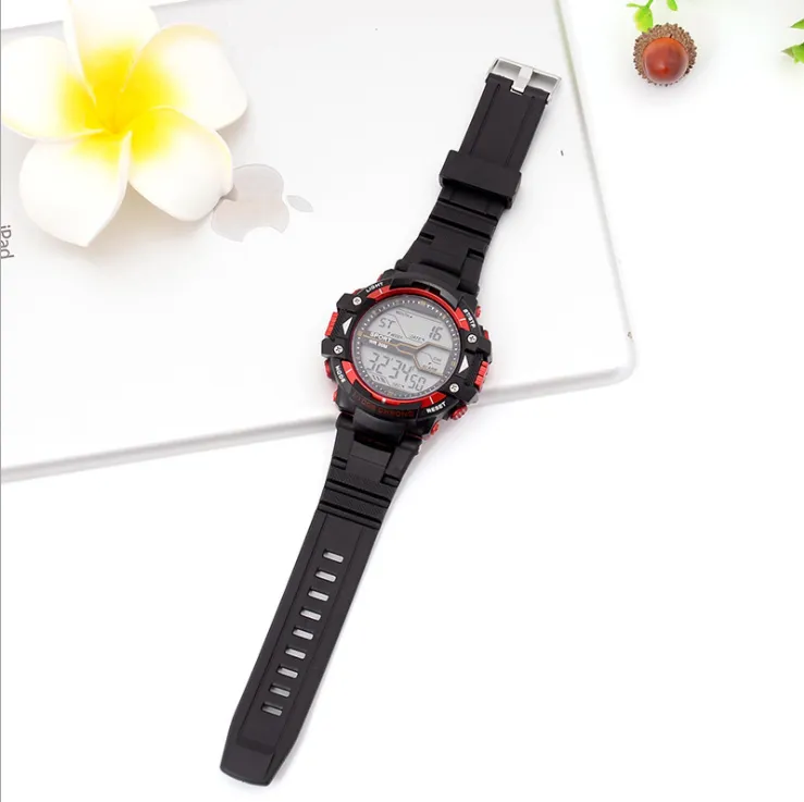 Montre électronique de sport pour hommes, cool, étanche, anti-chute, pour l'extérieur, pour étudiants, multicolore en option