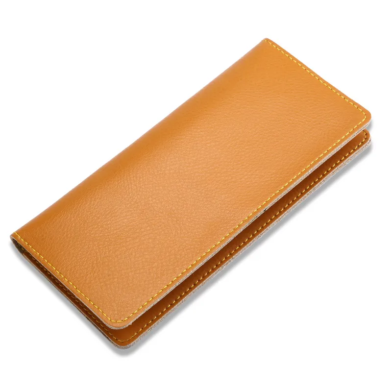 HBP Fashion Women Men Organizer Long Wallet Clutch Purse Real Genuine Leather Silm Soft Wallets