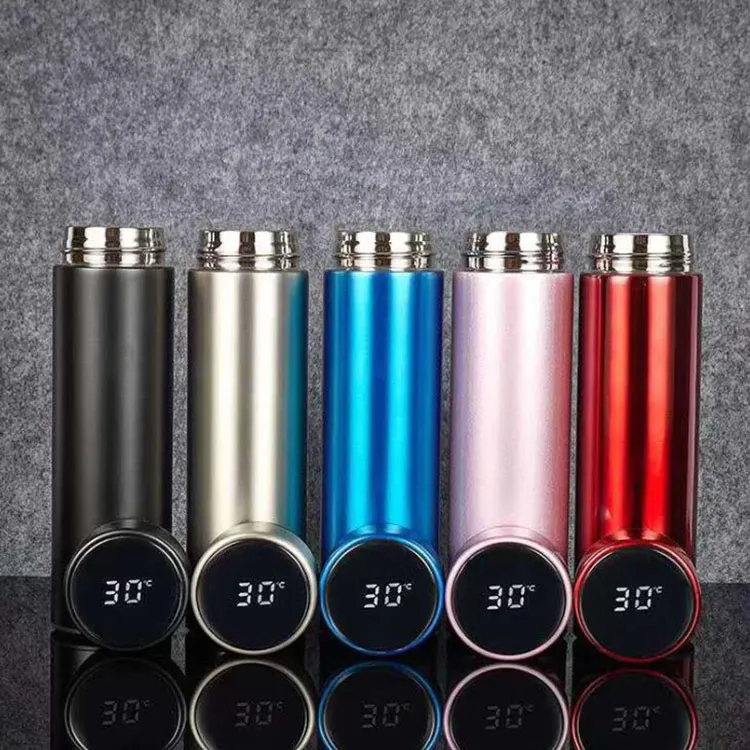 8 cores garrafa térmica Display de temperatura de aço inoxidável inteligente vácuo caneca de café do curso garrafas térmicas Tumbler Leak garrafa de água Proof