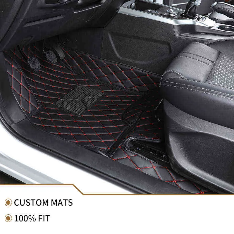 Flash mat leather car floor mat For Ford all model focus explorer mondeo fiesta c s-max Mustang ecosport Everest edge Tourneo H220415