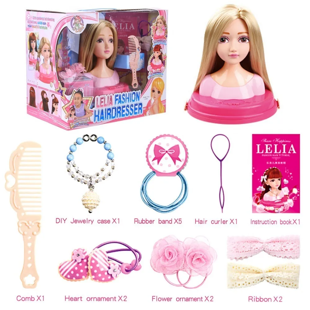 Realistic Hair Studio Styling Doll Pretend Play Hair Studiodressing  Training Toy For Girls Brown LJ201009 From Jiao08, $30.37