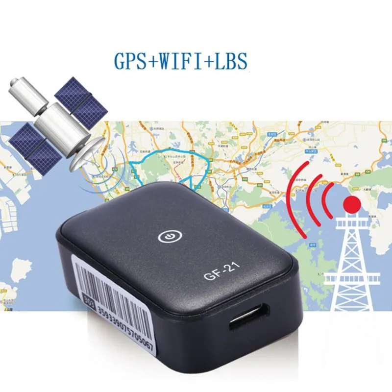 GF21 Mini GPS traqueur de voiture en temps réel dispositif Anti-perte contrôle vocal localisateur d'enregistrement Microphone haute définition WIFI + LBS + GPS Pos