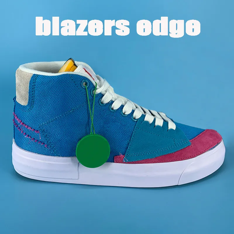 2021 Nowe Blazers Edge Mens Casual Shoes Hack Pack Blue Fuschia Aqua Obsydian Mgła Biała Moda Mężczyźni Kobiety Sneakers US 5.5-11