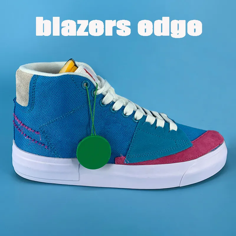 2021 Nya Blazers Edge Mens Casual Shoes Hack Pack Blue Fuschia Aqua Obsidian Mist White Fashion Men Women Sneakers US 5.5-11