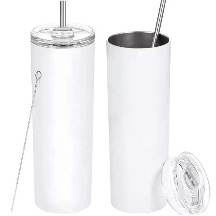 昇華シンプルなファッションDIYマグカップ20oz水ボトルブラックホワイトガラス蓋の藁ステンレス鋼の飲料カップの真空マグカップ
