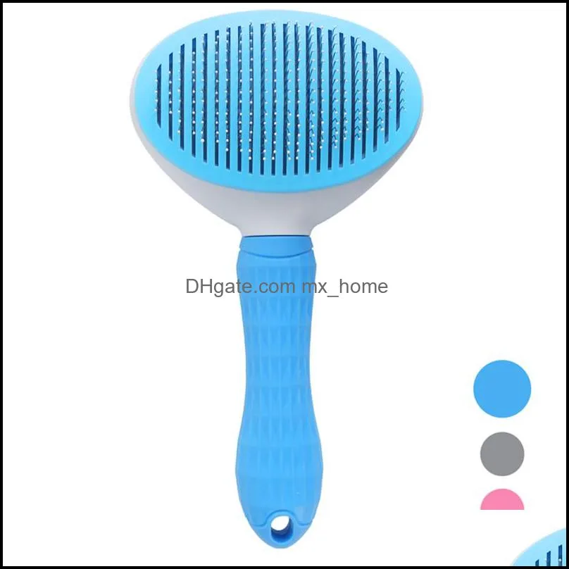 Self Cleaning Slicker Brush For Dog Cat Pet Shedding Comb Hair Remover Brosse Grooming Tool Massages Particle JK2012PH