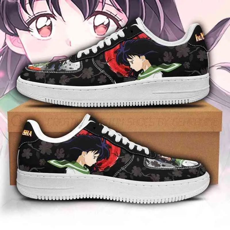 DIY Anime Fan Sneakers Kagome Inuyasha Ayakkabı Hediye Fikir erkek Hafif Koşu Rahat Örgü Nefes