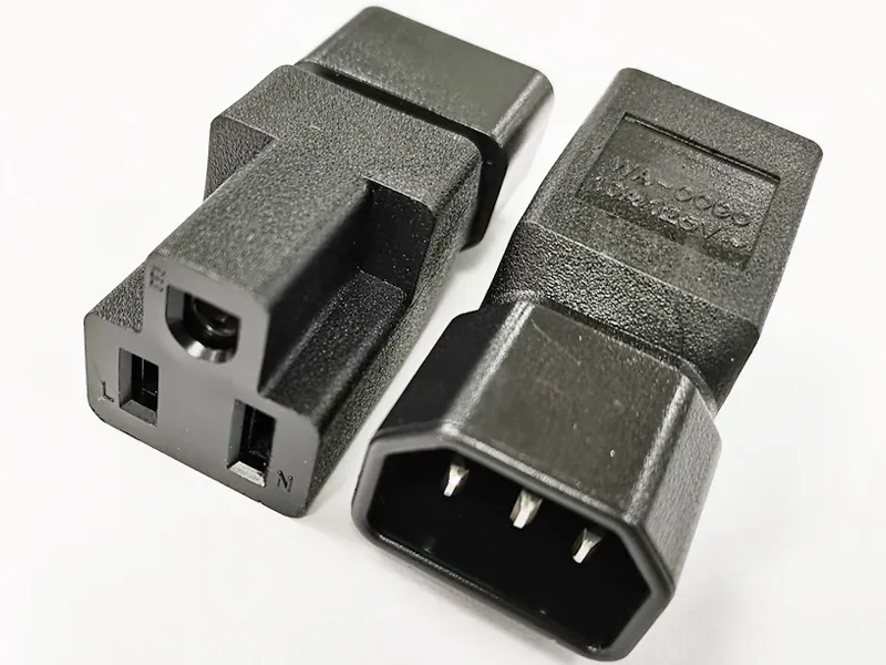 PDU PSU USP Power Adapter, IEC 320 C14 Male To Nema 5-15R Female Adapter/5PCS