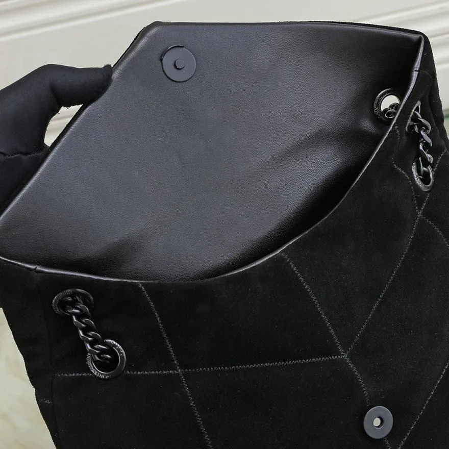 Loulou Puffer Designer Bag Women Shoulder Bags Velvet Black Chain Handbag Luxury Purse