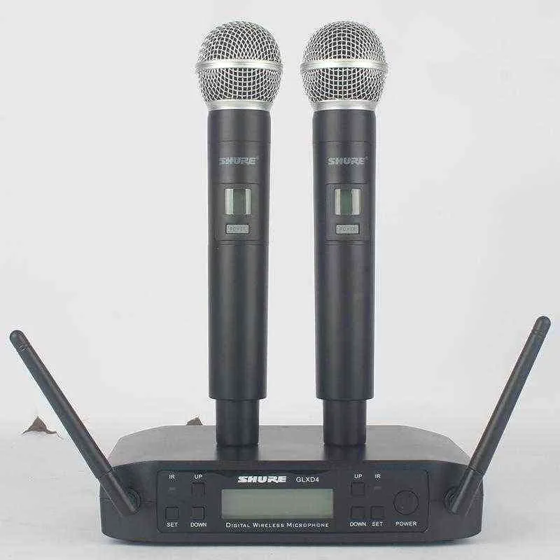 thumbnail interactive-video image 1 of GLXD2 Professional Dual Channel UHF Wireless Microphone System - 2 Handheld Dynamic Mics - Cardioid, Black 1 of 2