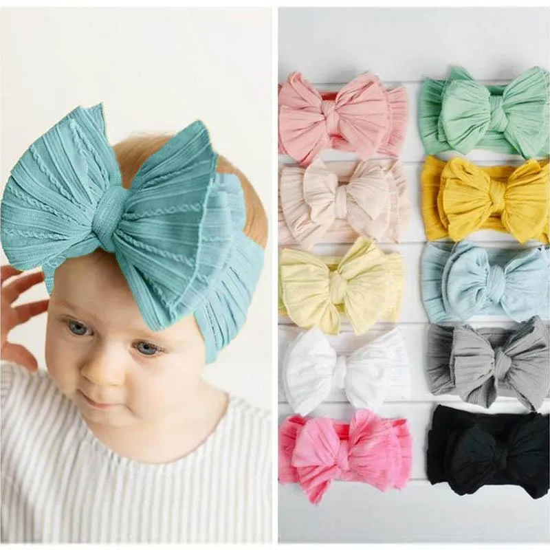 Nowy Nylon Baby Headbands kokardka Noworodek Pałąk Girls Designer Opaski Dziewczynek Akcesoria do włosów Kids Bands