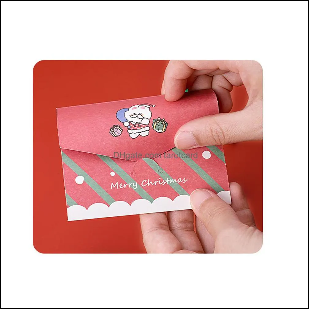 Christmas Card Cartoon Merry Christmas Paper Envelope with Message Card Greeting Card Letter Stationary Gift Wholesale