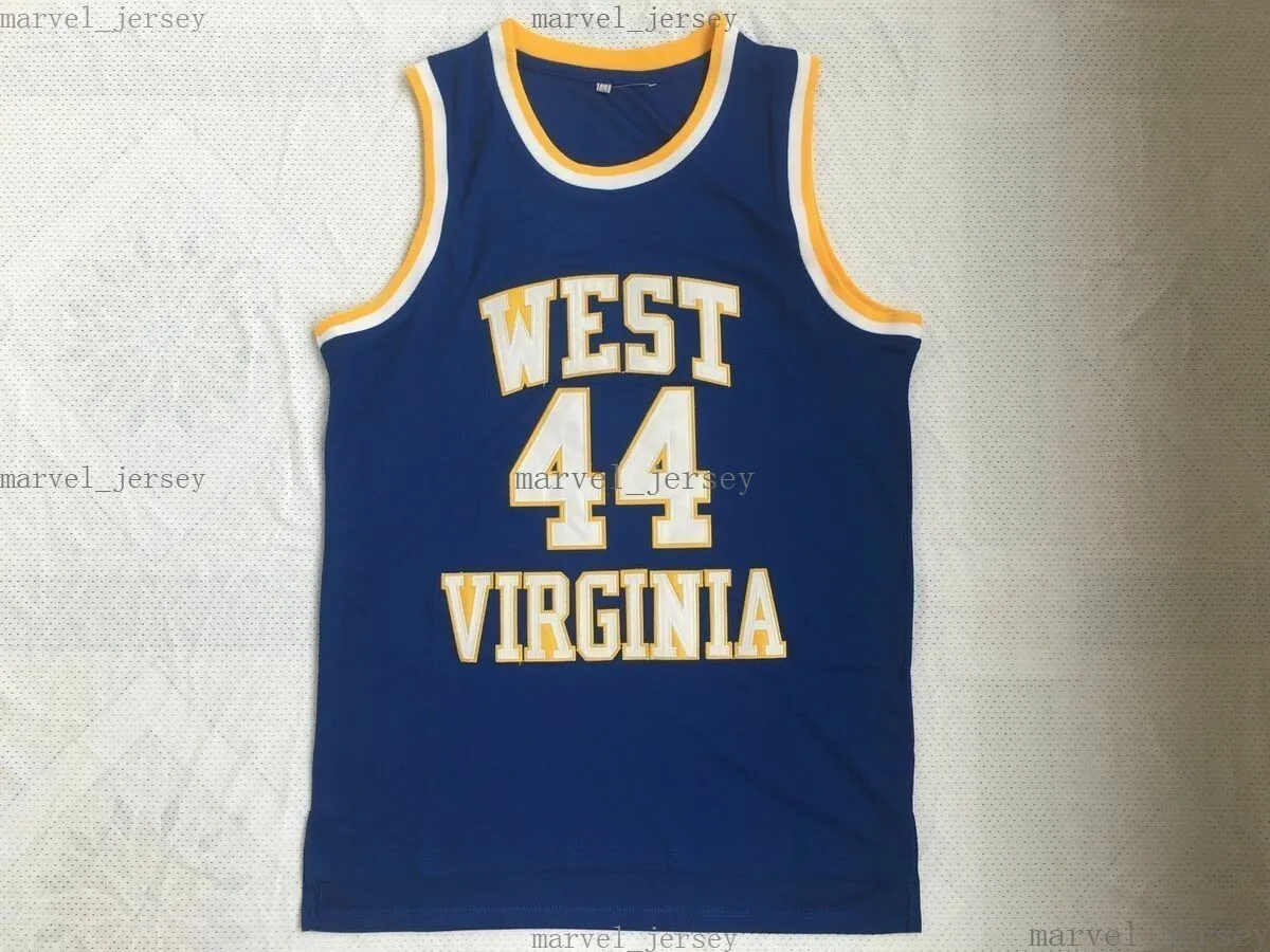 Pas cher Jerry West # 44 Virginia Basketball Jersey Navy Jerseys HOMMES FEMMES JEUNES XS-5XL