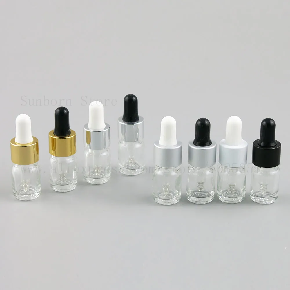 Mini flacone contagocce vuoto da 3 ml Campione di olio essenziale per aromaterapia portatile con occhio di vetro 20 pezzi