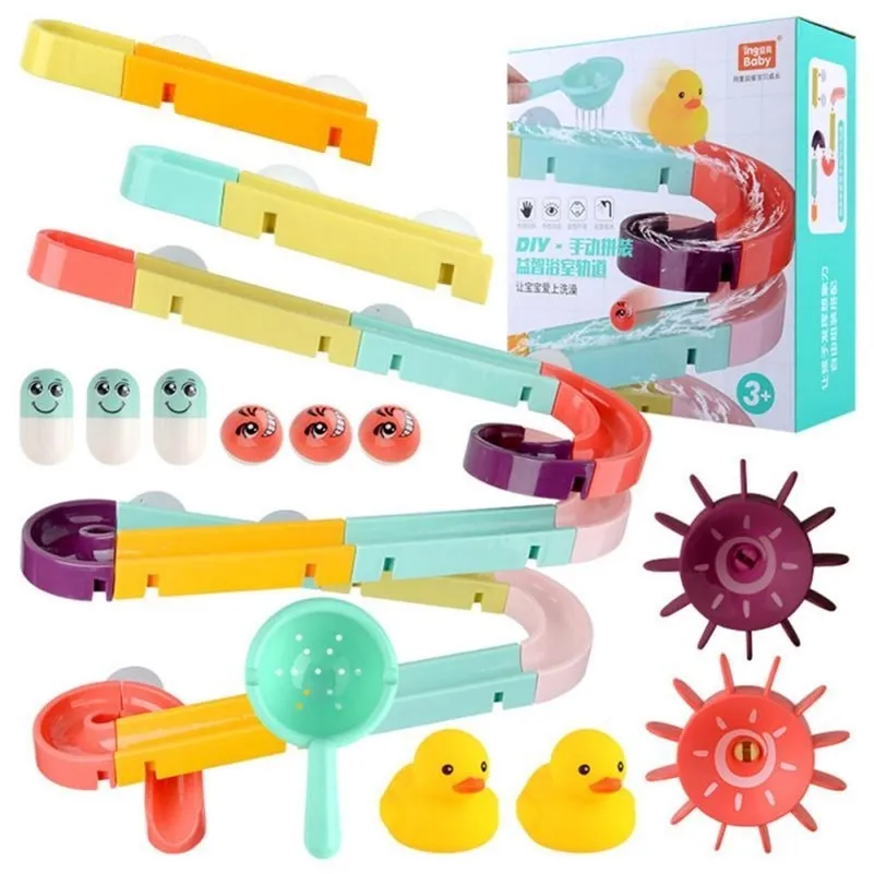 44/24 / Jouets de bain pour bébé Piste Assemblage Slide Wall Sunction Jouant des jouets de bain d'eau Profitez d'un jeu éducatif d'eau de douche pour LJ201019