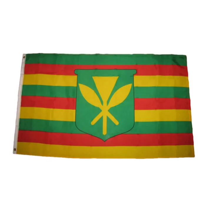 Hawaï Kanaka Maoli drapeaux bannières 3X5FT 100D Polyester expédition rapide couleur vive avec deux œillets en laiton